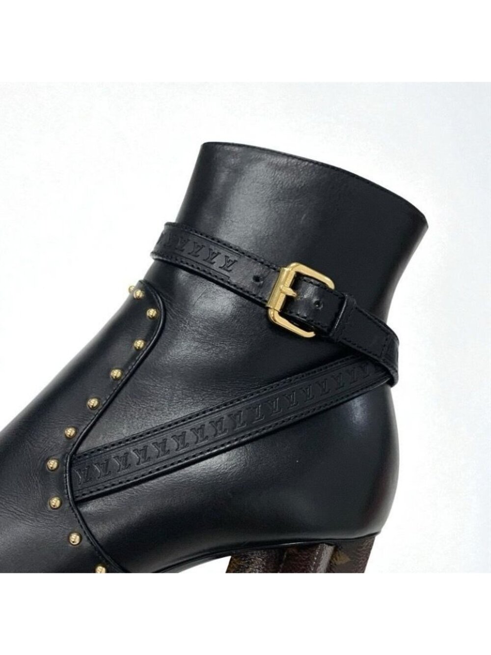 Louis Vuitton Silhouette Line Monogram Boots Short Shoes Leather Black - Picture 9 of 10